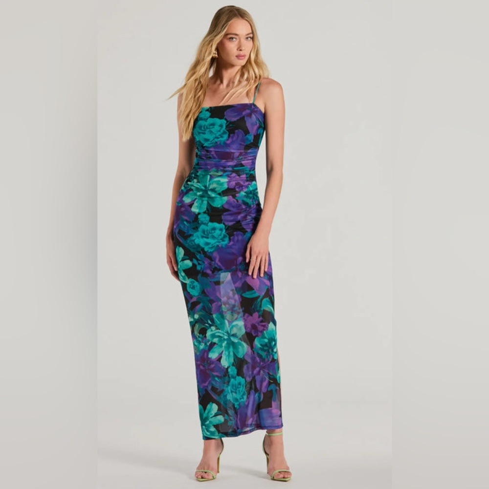 Vacay Mode Tropical Floral Mesh Maxi Dress - Picture 4 of 5